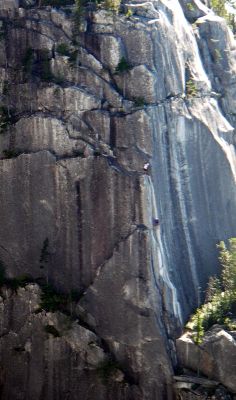 Climbers on the Squamish Buttress
The ultra classic 10c finger crack pitch
